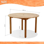 Amazonia Panthrep Round Outdoor Patio Solid Teak Dining Table