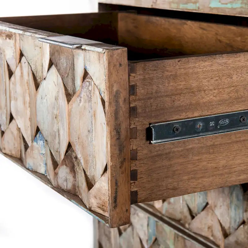 Cassettiera Cordoba in Teak Riciclato Vintage