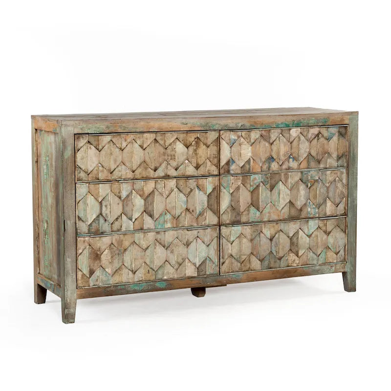 Cassettiera Cordoba in Teak Riciclato Vintage