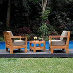 Cambridge Casual Logan Modern Teak Outdoor Club Chair with Sunbrella Cushion