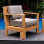 Cambridge Casual Logan Modern Teak Outdoor Club Chair with Sunbrella Cushion