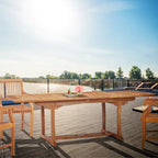 Chic Teak West Palm Semi Oval Teak Wood Outdoor Extension Dining Table, 71 to 94 inch (Table Only)