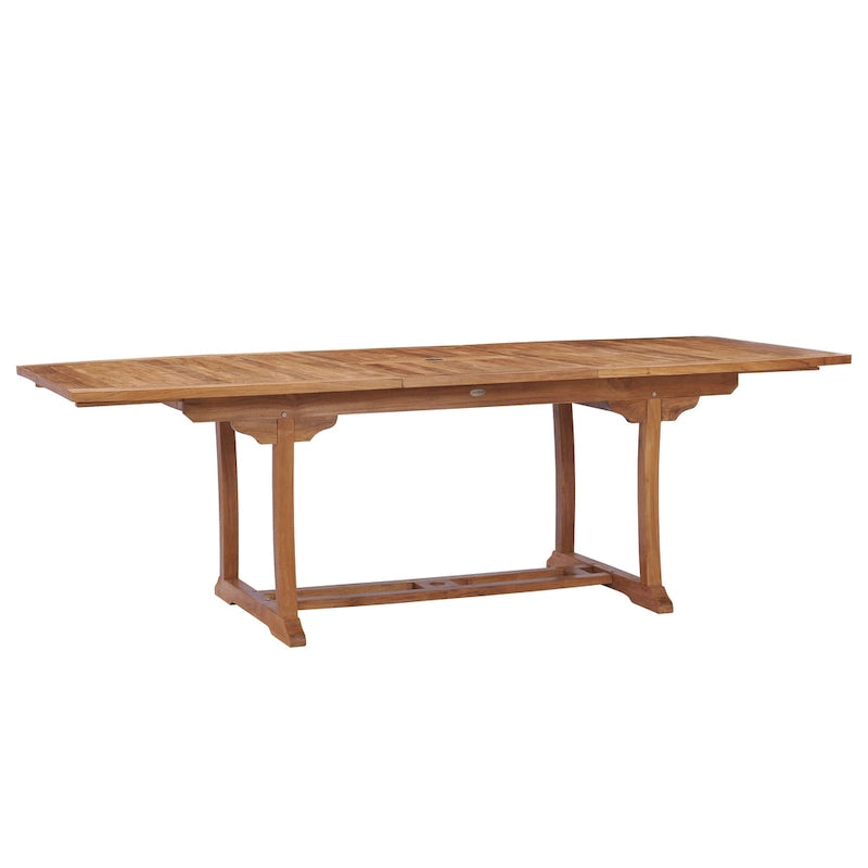 Tavolo da pranzo da esterno allungabile semi-ovale in legno di teak Chic Teak West Palm, da 71 a 94 pollici (solo tavolo)