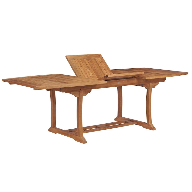 Tavolo da pranzo da esterno allungabile semi-ovale in legno di teak Chic Teak West Palm, da 71 a 94 pollici (solo tavolo)