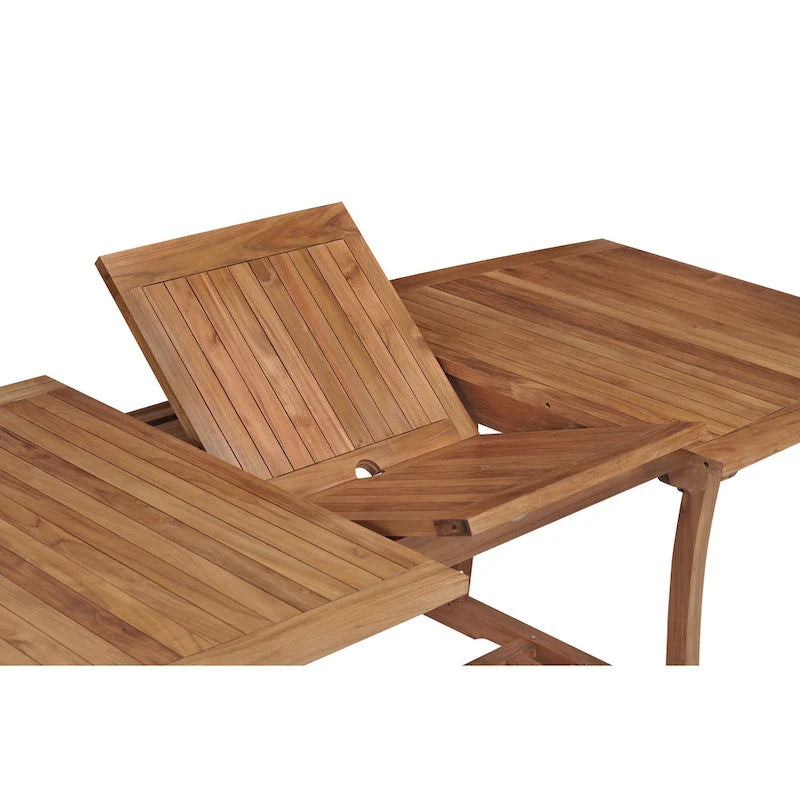 Tavolo da pranzo da esterno allungabile semi-ovale in legno di teak Chic Teak West Palm, da 71 a 94 pollici (solo tavolo)