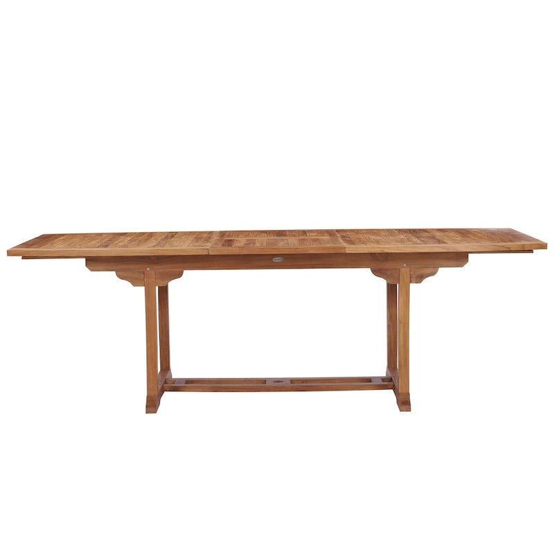Tavolo da pranzo da esterno allungabile semi-ovale in legno di teak Chic Teak West Palm, da 71 a 94 pollici (solo tavolo)