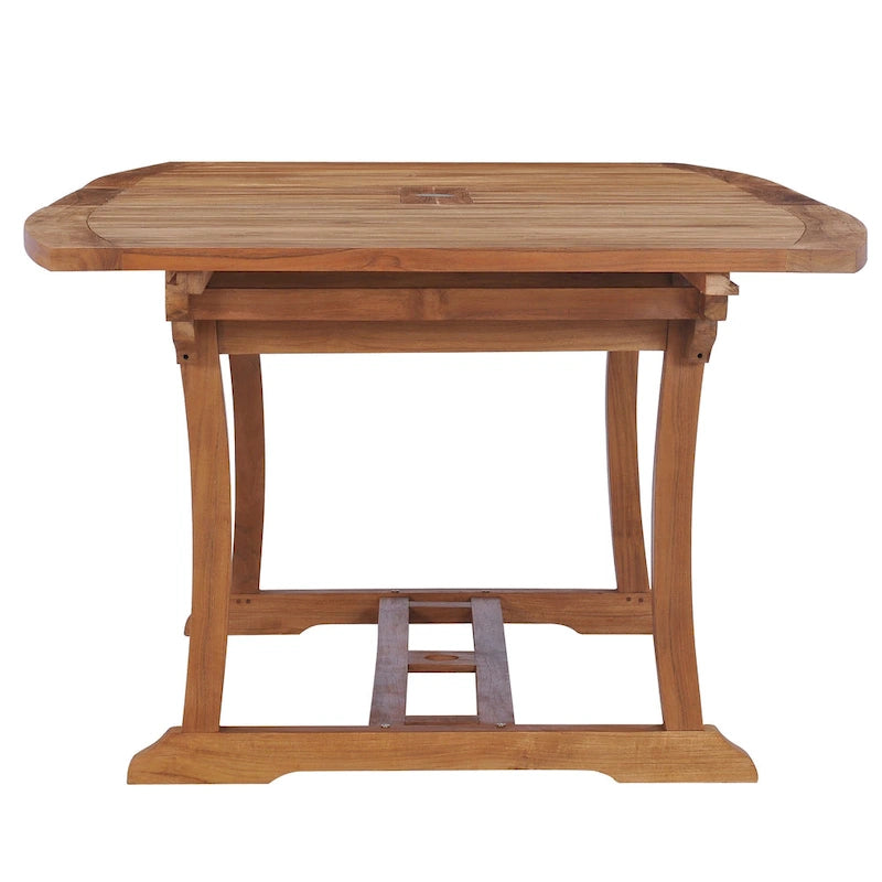 Tavolo da pranzo da esterno allungabile semi-ovale in legno di teak Chic Teak West Palm, da 71 a 94 pollici (solo tavolo)