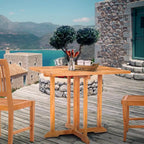 Chic Teak Hatteras Square Teak Wood Outdoor Folding Patio Table, 35 Inch (table only)