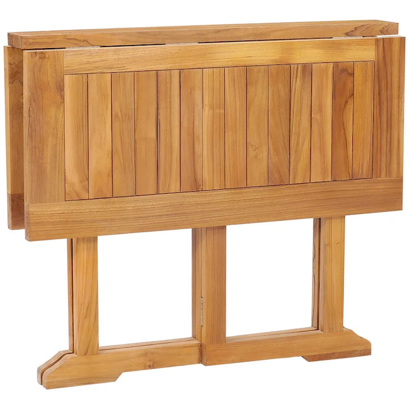 Chic Teak Hatteras Square Teak Wood Outdoor Folding Patio Table, 35 Inch (table only)