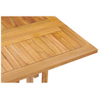 Chic Teak Hatteras Square Teak Wood Outdoor Folding Patio Table, 35 Inch (table only)