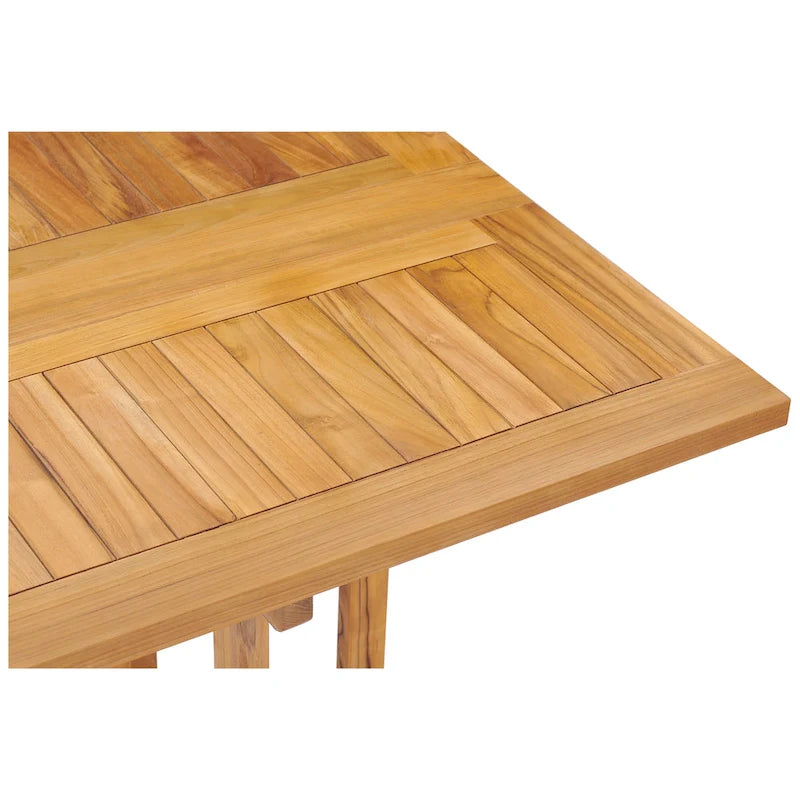 Chic Teak Hatteras Square Teak Wood Outdoor Folding Patio Table, 35 Inch (table only)