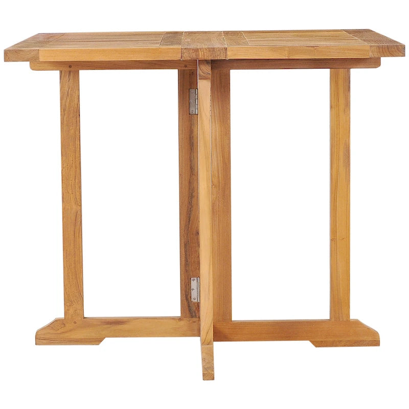 Chic Teak Hatteras Square Teak Wood Outdoor Folding Patio Table, 35 Inch (table only)