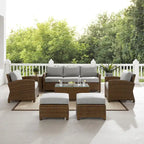 Crosley Bradenton 7Pc Outdoor Wicker Sofa Set - 151 W x 163 D x 32.5 H