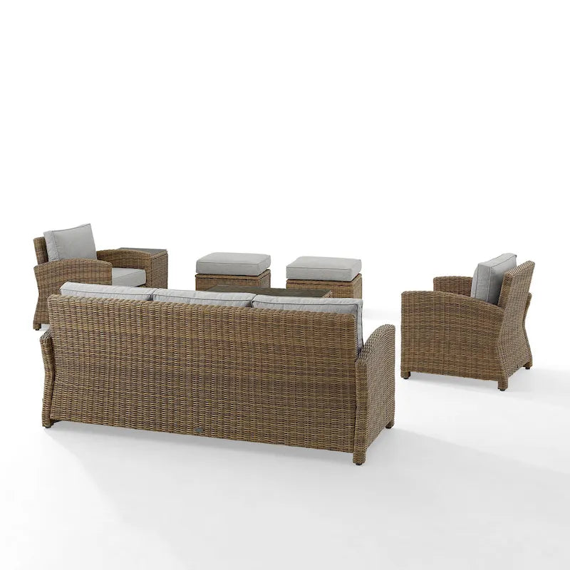 Crosley Bradenton 7Pc Outdoor Wicker Sofa Set - 151 W x 163 D x 32.5 H