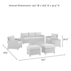 Crosley Bradenton 7Pc Outdoor Wicker Sofa Set - 151 W x 163 D x 32.5 H