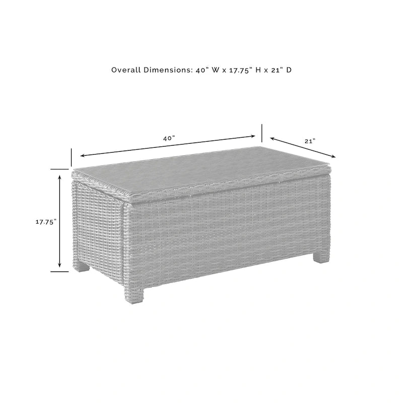 Crosley Bradenton 7Pc Outdoor Wicker Sofa Set - 151 W x 163 D x 32.5 H