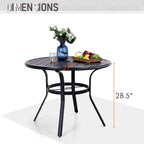 MAISON ARTS 5 Pieces Patio Dining Set, 4 Spring Dining Chairs and 1 Round Table with 1.57 Umbrella Hole, Beige