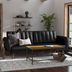 The Novogratz Brittany Faux Leather Futon Sofa Bed