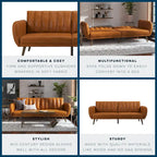 The Novogratz Brittany Faux Leather Futon Sofa Bed