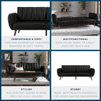 The Novogratz Brittany Faux Leather Futon Sofa Bed