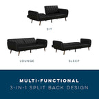 The Novogratz Brittany Faux Leather Futon Sofa Bed