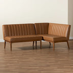 Daymond Mid-Century Modern 2-Piece Dining Nook Banquette Set