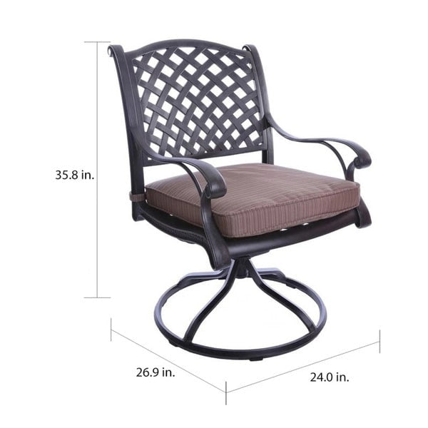 South Ponto 5-piece Aged Bronze Aluminum Round Dining Set with Swivel Chairs by Havenside Home