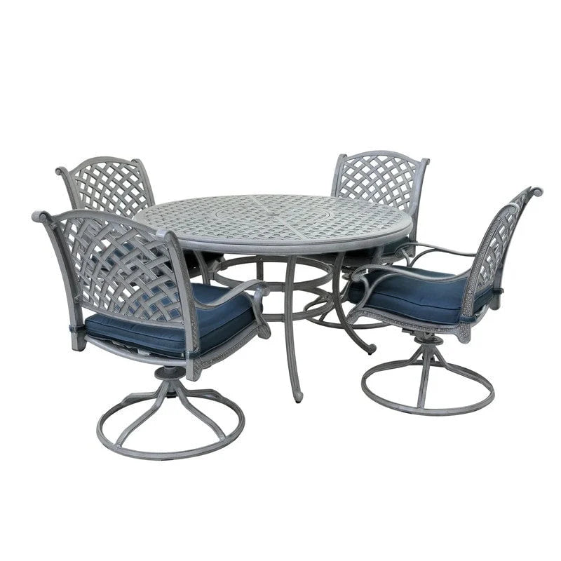 South Ponto 5-piece Aged Bronze Aluminum Round Dining Set with Swivel Chairs by Havenside Home