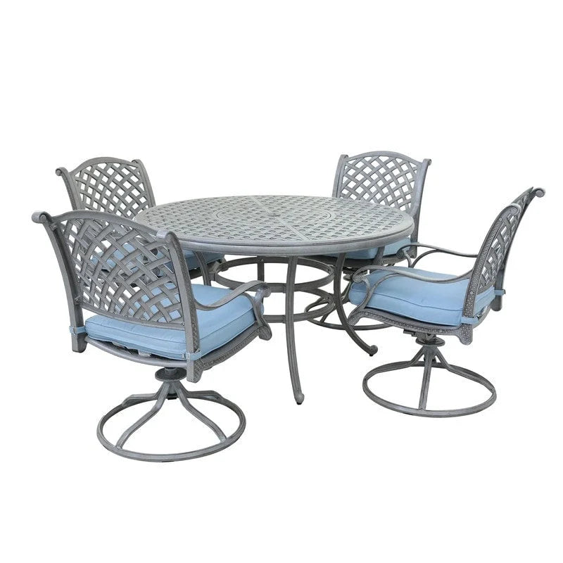 South Ponto 5-piece Aged Bronze Aluminum Round Dining Set with Swivel Chairs by Havenside Home