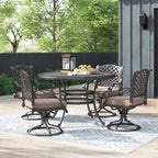 South Ponto 5-piece Aged Bronze Aluminum Round Dining Set with Swivel Chairs by Havenside Home
