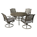 South Ponto 5-piece Aged Bronze Aluminum Round Dining Set with Swivel Chairs by Havenside Home
