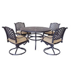 South Ponto 5-piece Aged Bronze Aluminum Round Dining Set with Swivel Chairs by Havenside Home