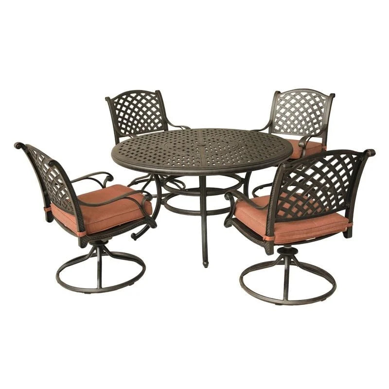 South Ponto 5-piece Aged Bronze Aluminum Round Dining Set with Swivel Chairs by Havenside Home