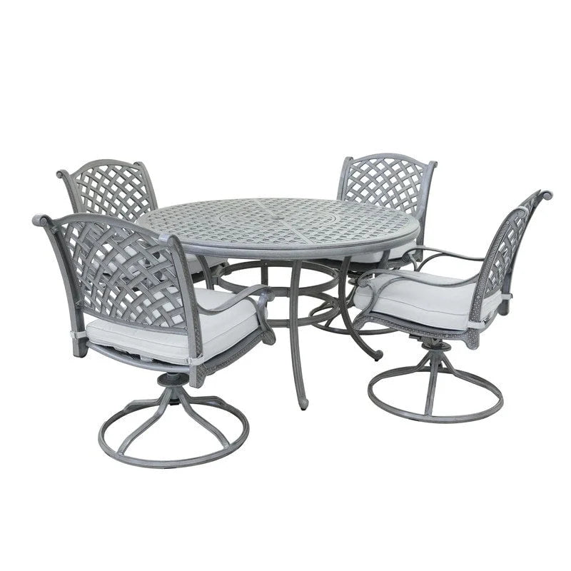 South Ponto 5-piece Aged Bronze Aluminum Round Dining Set with Swivel Chairs by Havenside Home