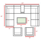 12 Piece Rattan Sectional Seating Group with Cushions
