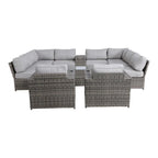 12 Piece Rattan Sectional Seating Group with Cushions