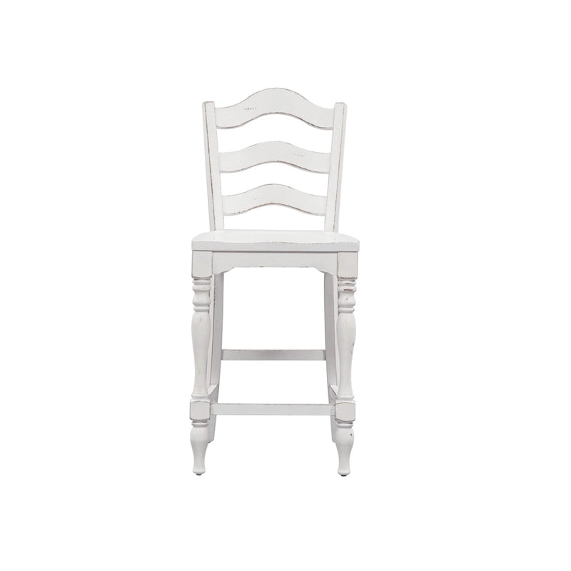 Magnolia Manor Antique White Weathered Bark 5 Piece Gathering Table Set