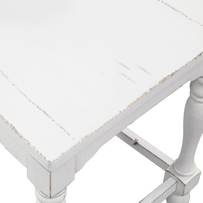Magnolia Manor Antique White Weathered Bark 5 Piece Gathering Table Set