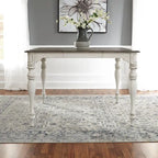 Magnolia Manor Antique White Weathered Bark 5 Piece Gathering Table Set