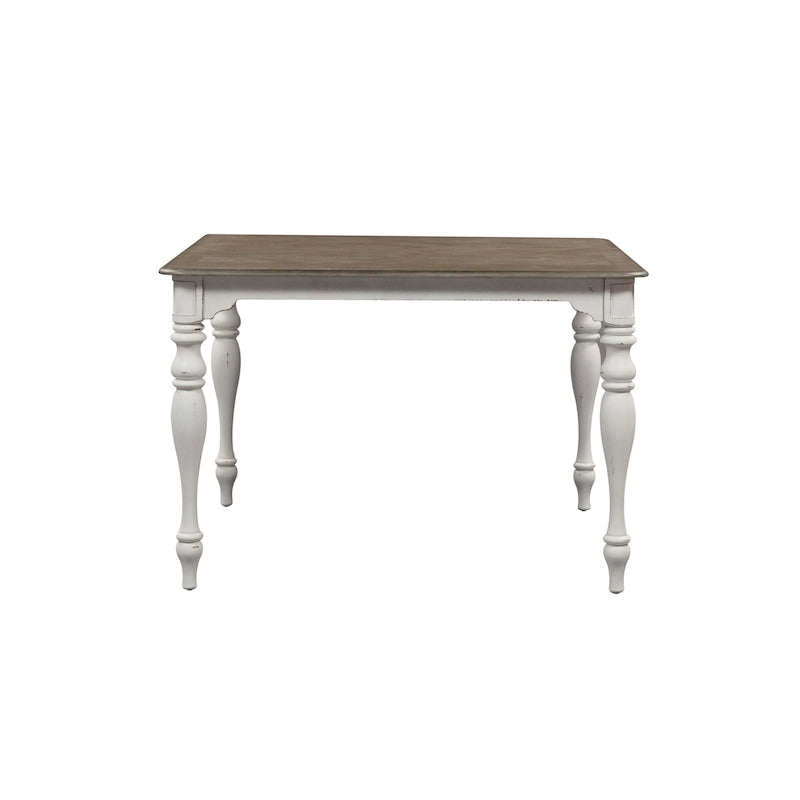Magnolia Manor Antique White Weathered Bark 5 Piece Gathering Table Set