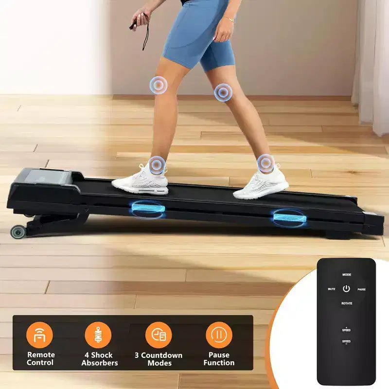 Ksports Tapis Roulant Elettrico Pieghevole 3 in 1 Pro per Palestra Casa, Allenamento Cardio e Forza con Tappetino per Addominali, Cinghia per Sit Up, Blu Scuro