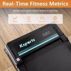 Ksports Tapis Roulant Elettrico Pieghevole 3 in 1 Pro per Palestra Casa, Allenamento Cardio e Forza con Tappetino per Addominali, Cinghia per Sit Up, Blu Scuro