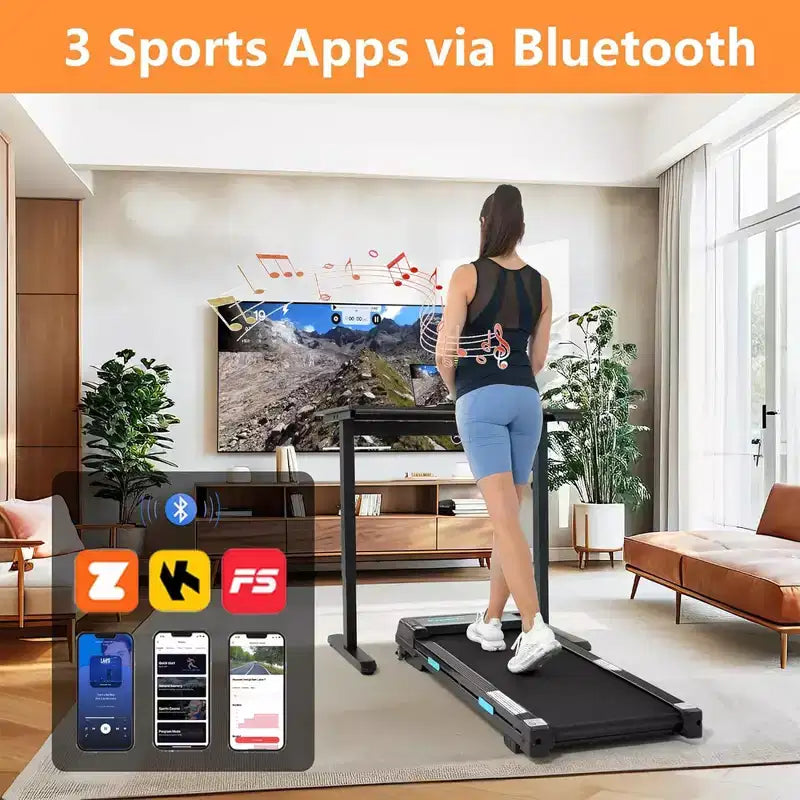 Ksports Tapis Roulant Elettrico Pieghevole 3 in 1 Pro per Palestra Casa, Allenamento Cardio e Forza con Tappetino per Addominali, Cinghia per Sit Up, Blu Scuro