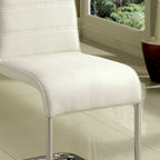 Set da pranzo Benton Contemporary White con tavolo in vetro in 7 pezzi di Furniture of America