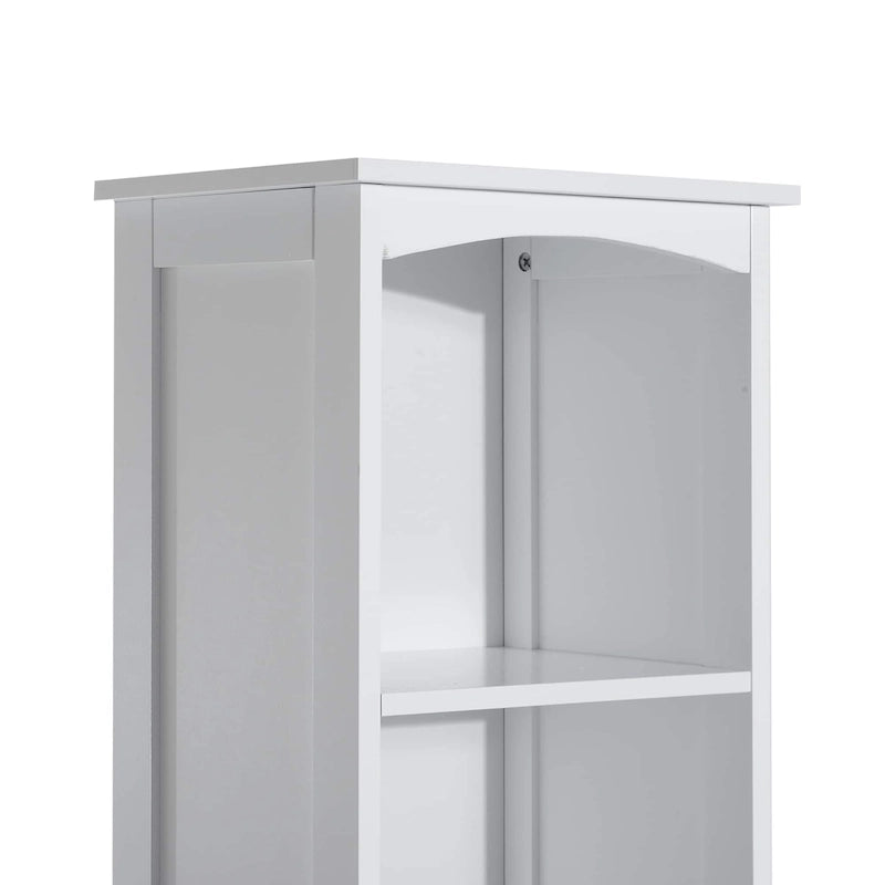 HOMCOM 67 Tall Bathroom Storage Cabinet, Freestanding Linen Tower with 3-Tier Shelf, Narrow Side Floor Organizer, White