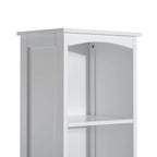 HOMCOM 67 Tall Bathroom Storage Cabinet, Freestanding Linen Tower with 3-Tier Shelf, Narrow Side Floor Organizer, White