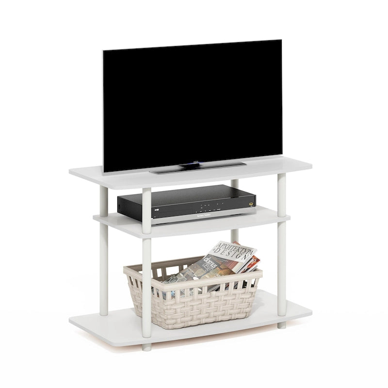 Furinno Turn-N-Tube No Tools 3-Tier TV Stands, Columbia Walnut/Black