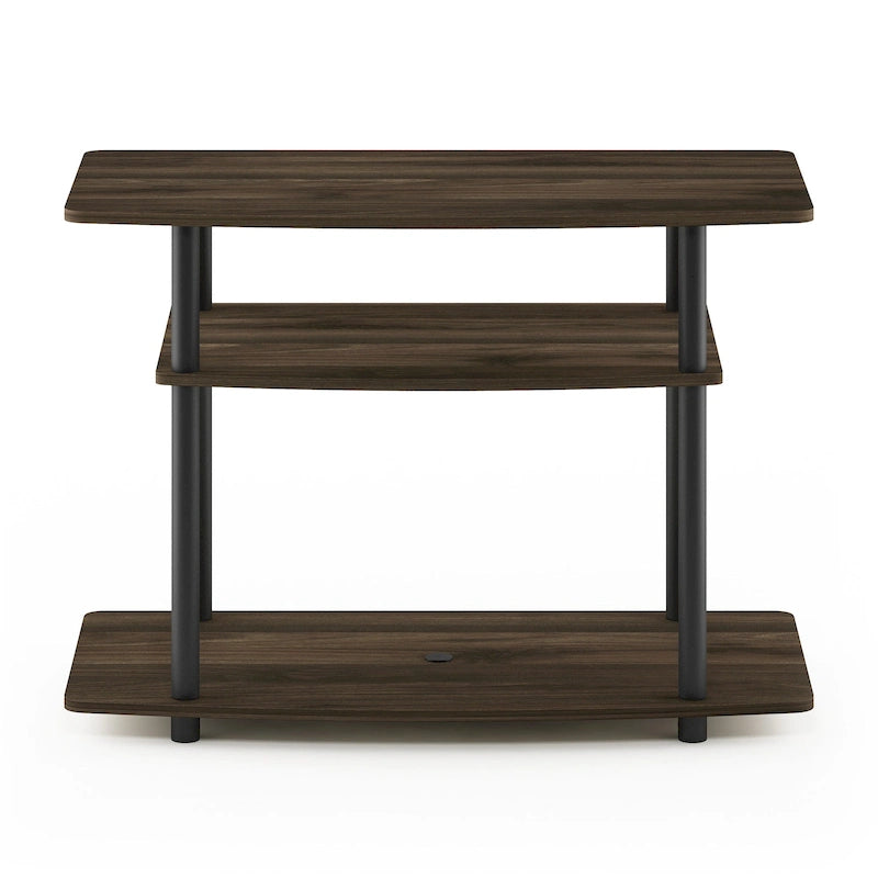 Furinno Turn-N-Tube No Tools 3-Tier TV Stands, Columbia Walnut/Black