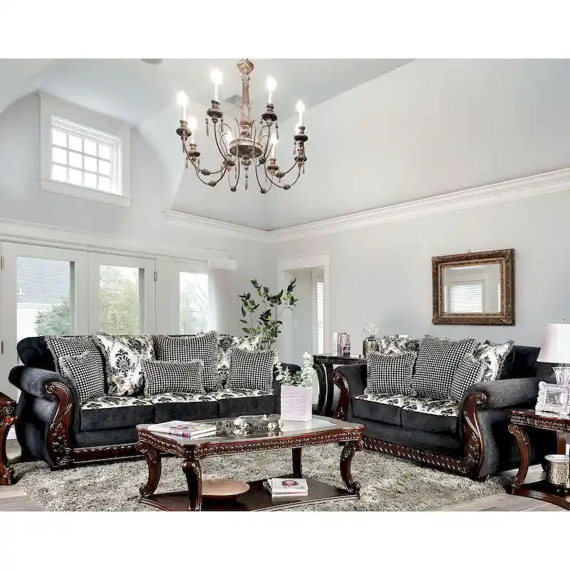 Mansuri Traditional Chenille Rolled Arms 2-Piece Sofa Set by Gracewood Hollow