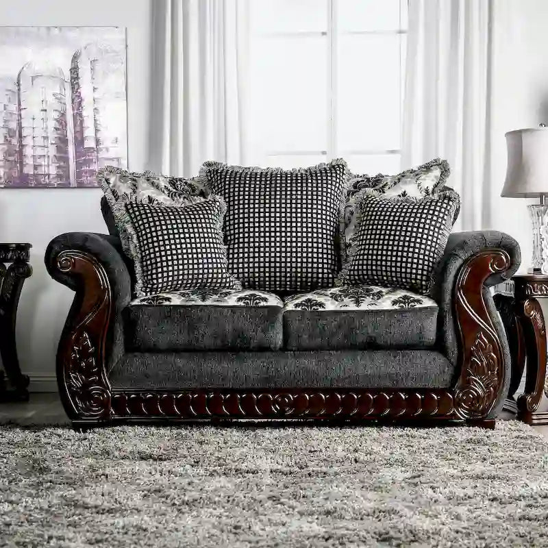 Mansuri Traditional Chenille Rolled Arms 2-Piece Sofa Set by Gracewood Hollow